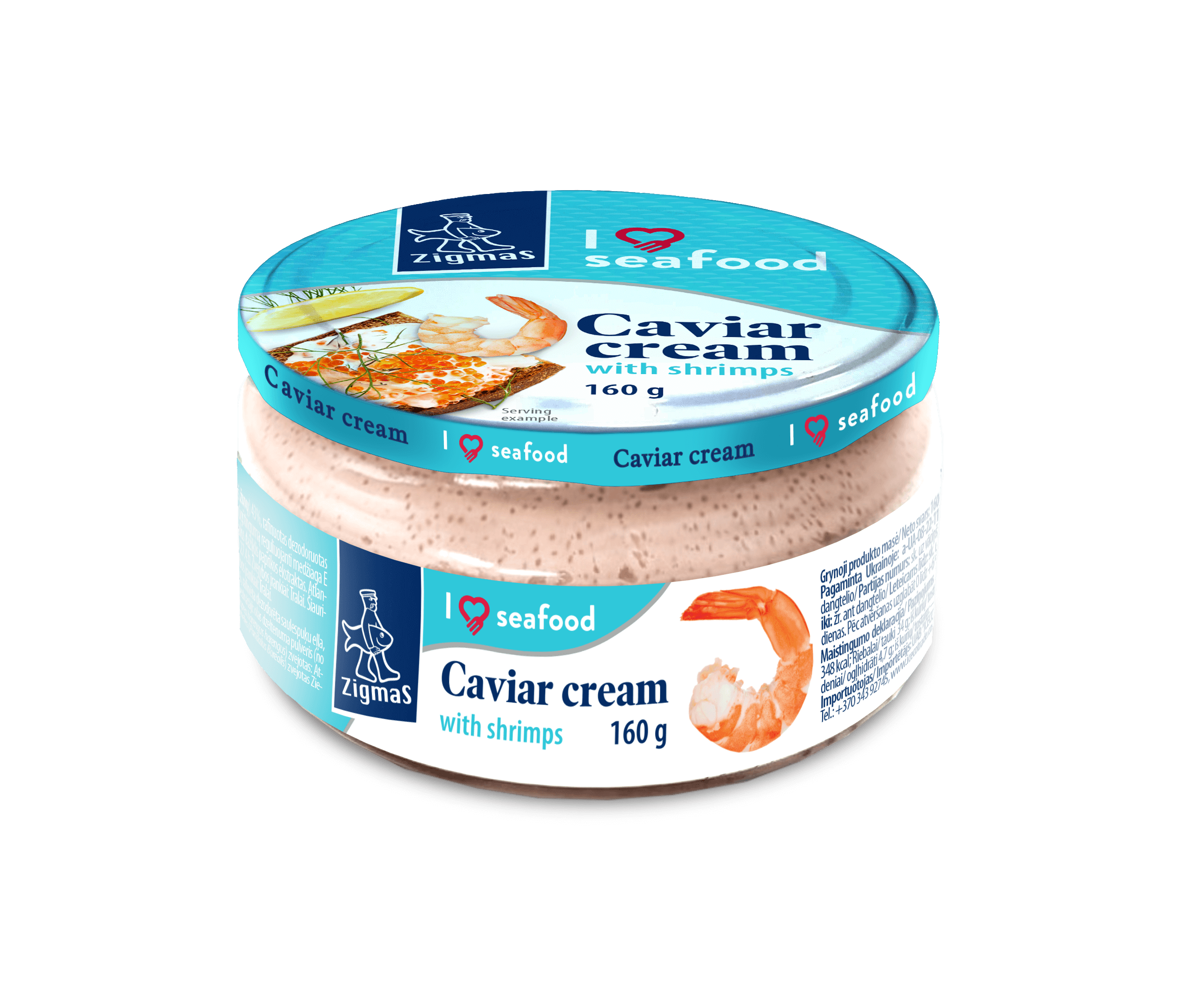 Caviar cream with shrimps