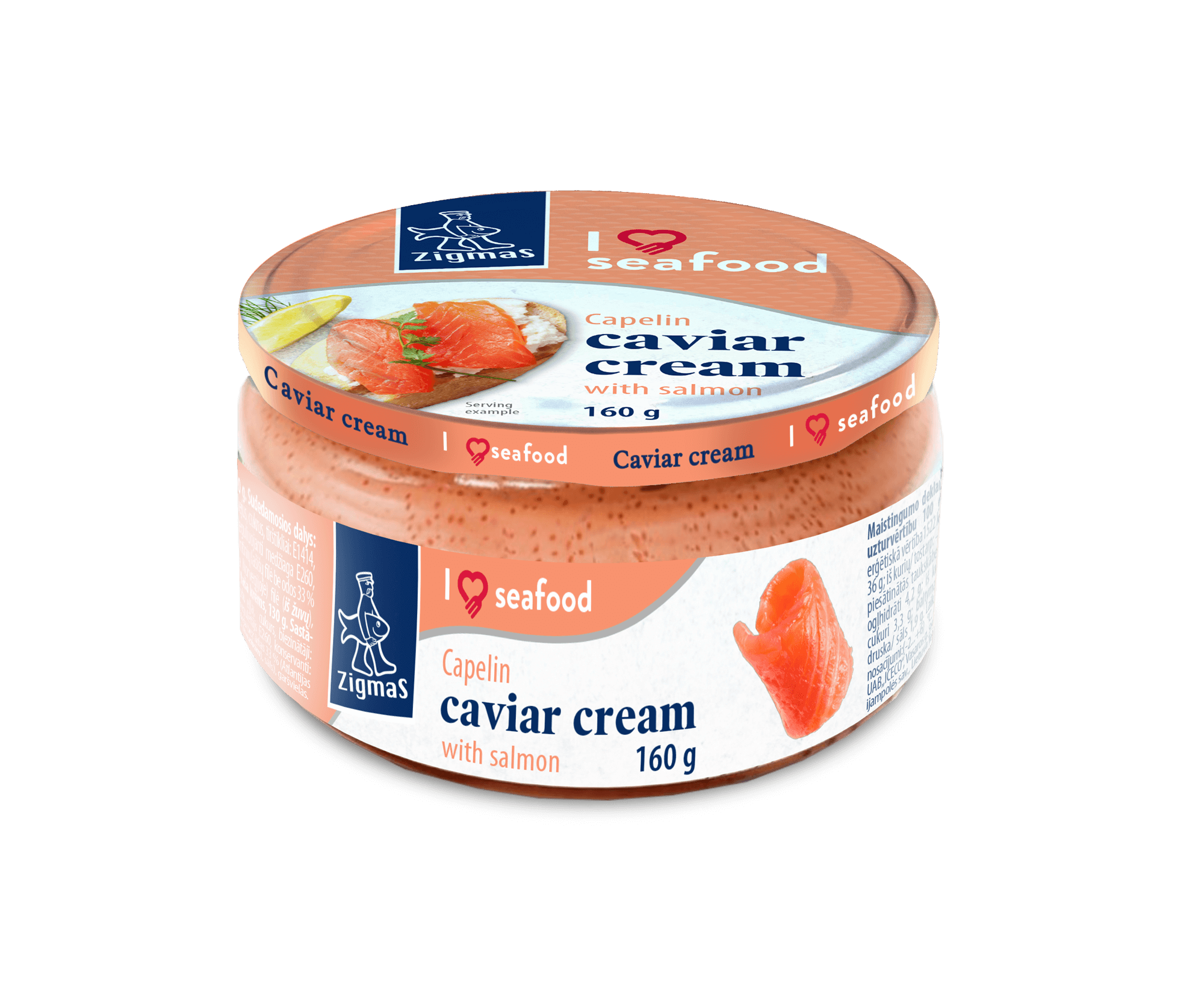 Capelin caviar cream with salmon