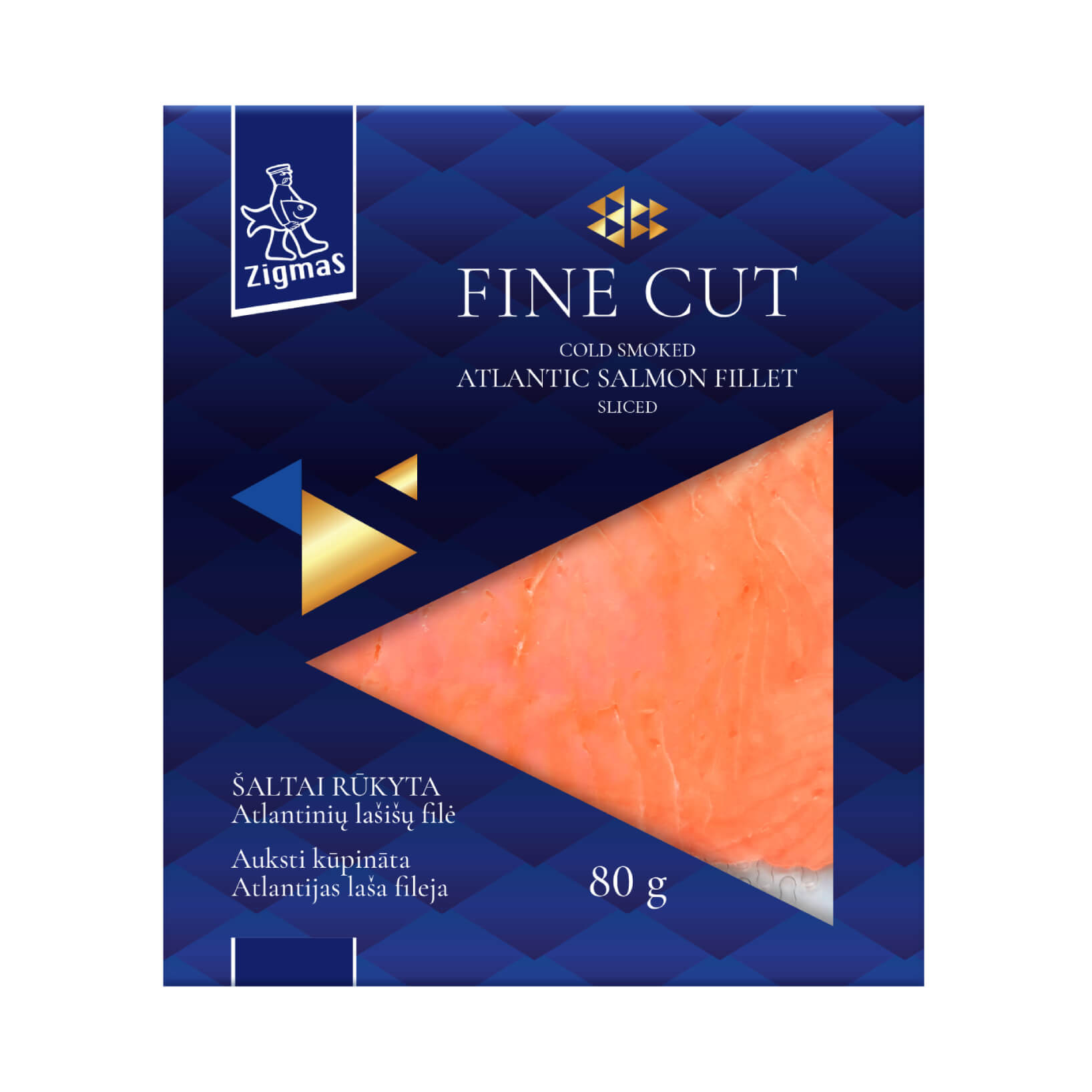 FINE CUT cold smoked Atlantic salmon fillet