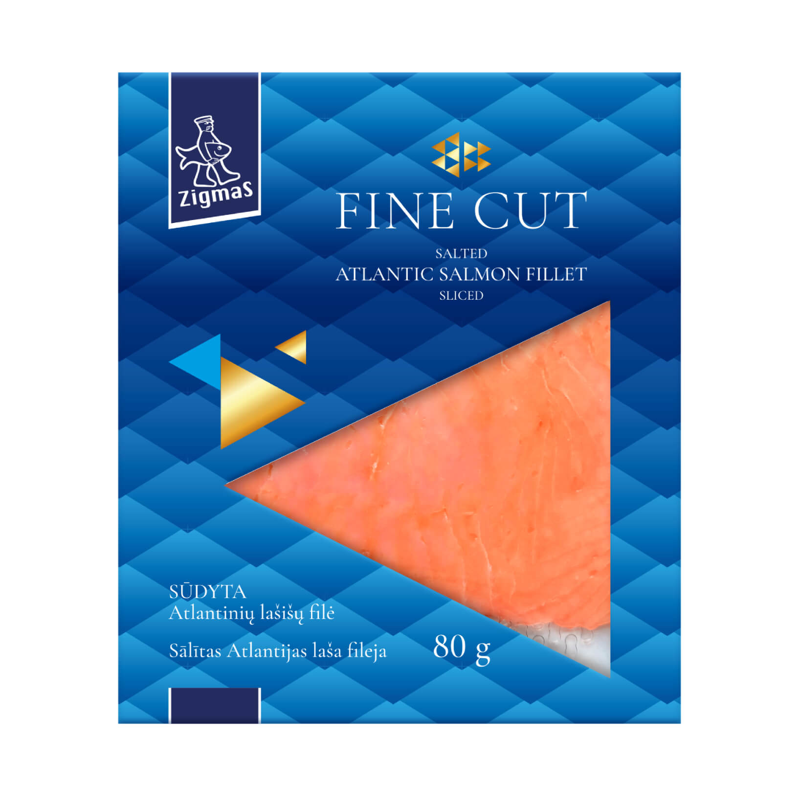 FINE CUT salted Atlantic salmon fillet